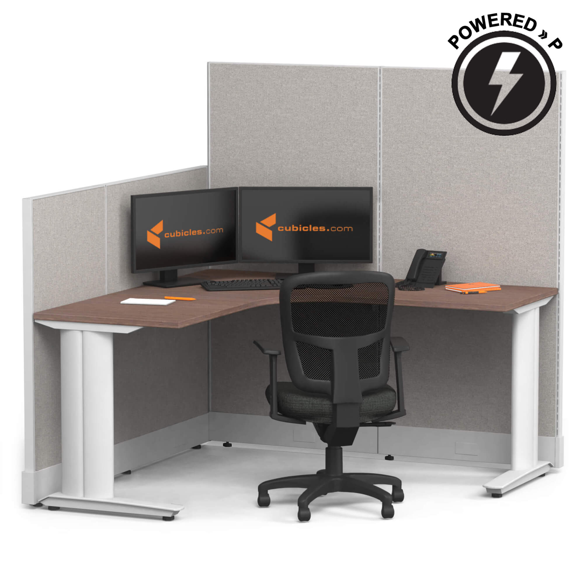 Office Cubicles Powered Cubicle Desk L Shaped 1pack Powered