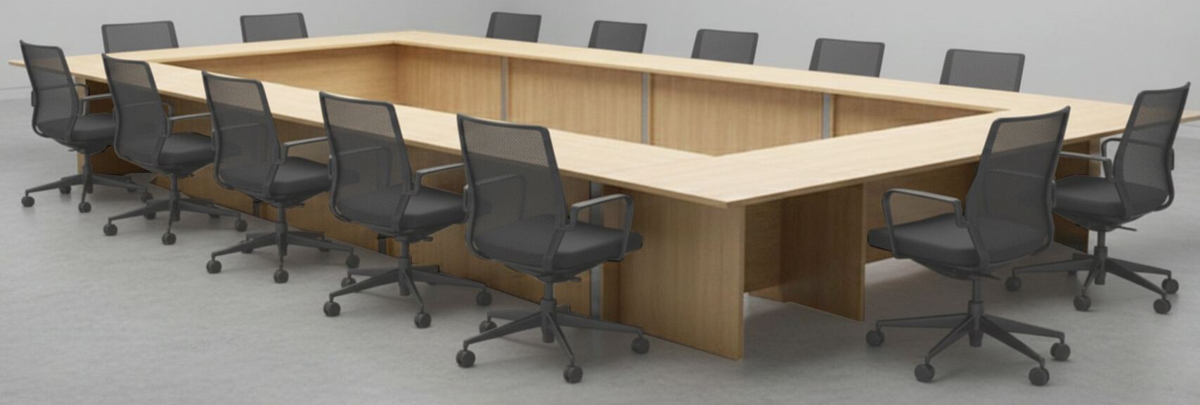 Rectangular Boardroom Table Open Center
