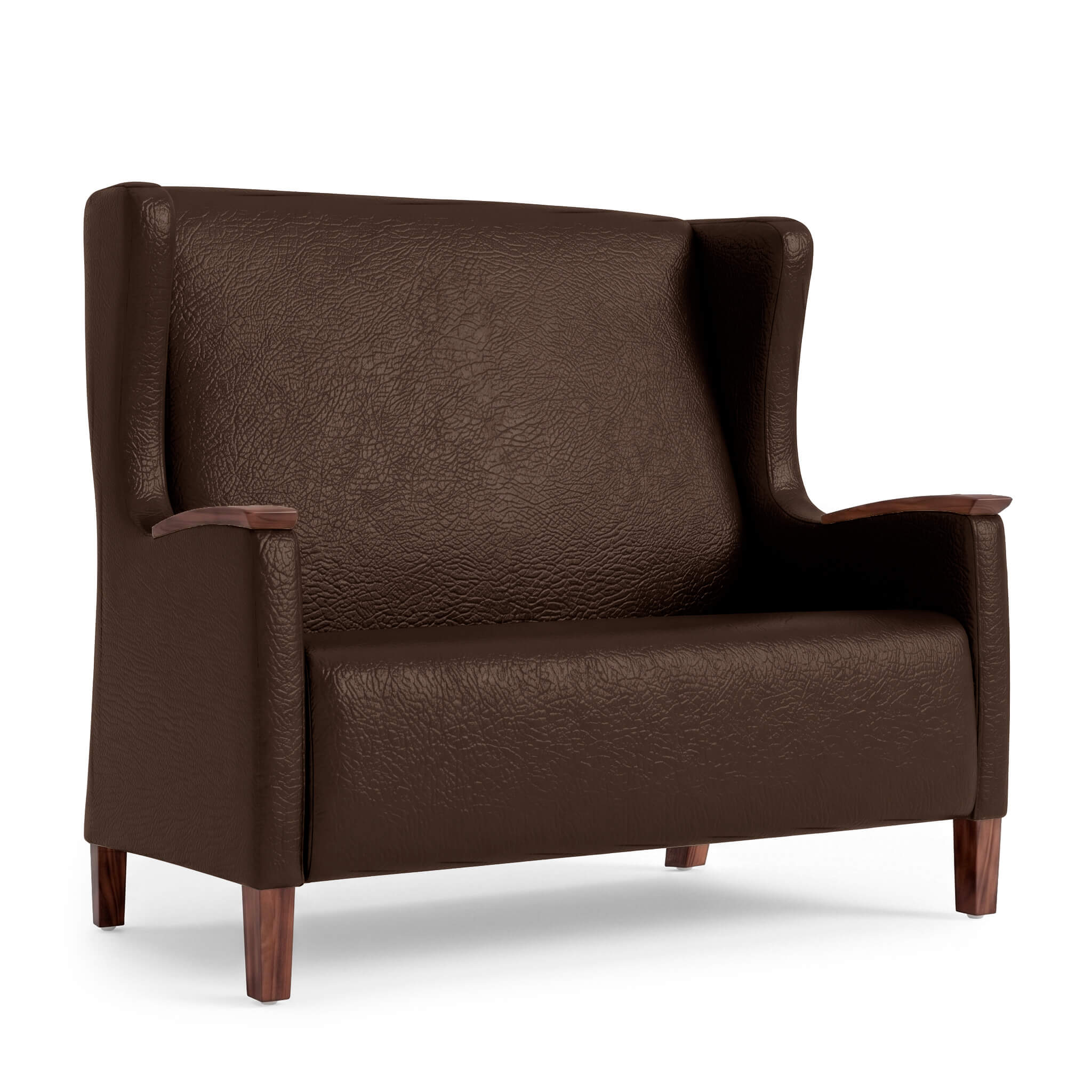Curaform wingback two seat dark chocolate