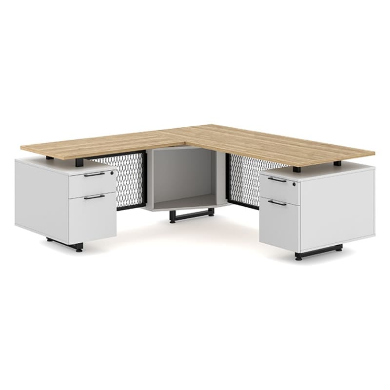 L shape office desk aspen top 1
