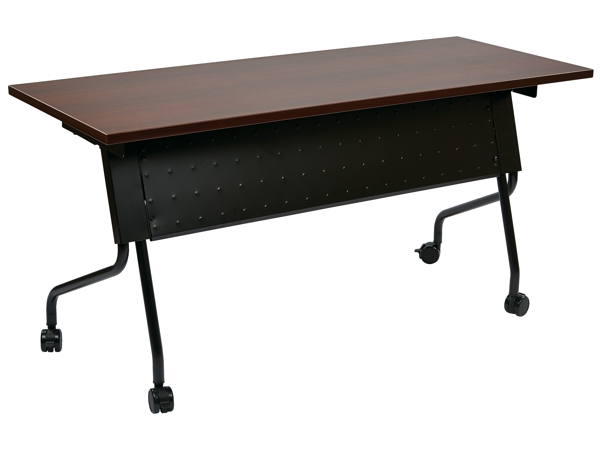 Folding training table 60x18 mahogany black