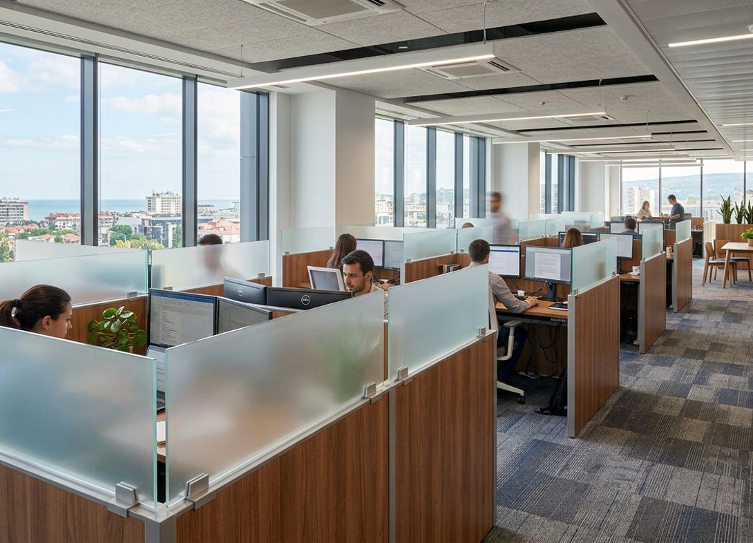 Frosted acrylic cubicle wall extender FA12H